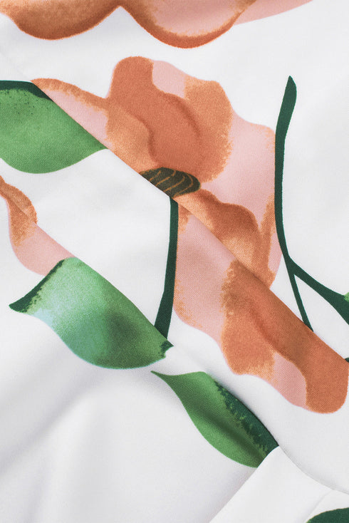 Print Off Shoulder Slit Bodycon Midi Dress