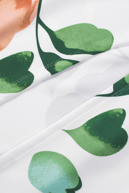 Print Off Shoulder Slit Bodycon Midi Dress