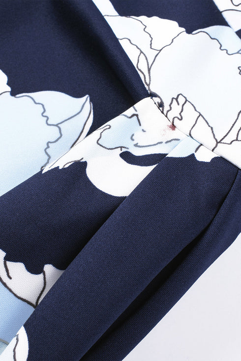 Print Off Shoulder Slit Bodycon Midi Dress