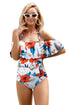 Print Ruffled One-Piece Swimsuit