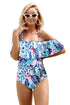 Print Ruffled One-Piece Swimsuit