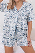 Print Western Lapel Drawstring Two Piece Pajama Set