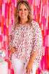 Printed 3/4 Dolman Sleeve Plus Size Blouse