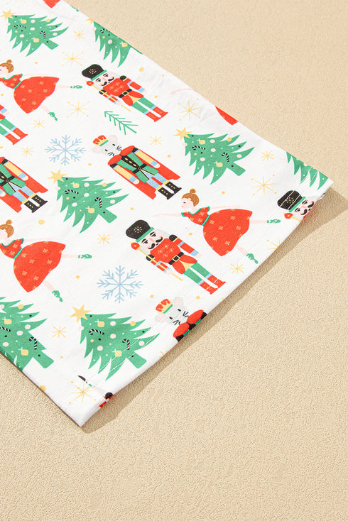 Printed Button Front Long Sleeve Two Piece Pajama Set