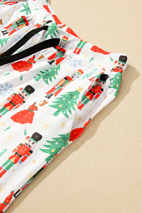 Printed Button Front Long Sleeve Two Piece Pajama Set