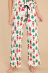 Printed Button Front Long Sleeve Two Piece Pajama Set