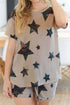 Printed Camouflage Star Pattern Short Set Loungewear