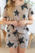 Printed Camouflage Star Pattern Short Set Loungewear