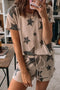 Printed Camouflage Star Pattern Short Set Loungewear