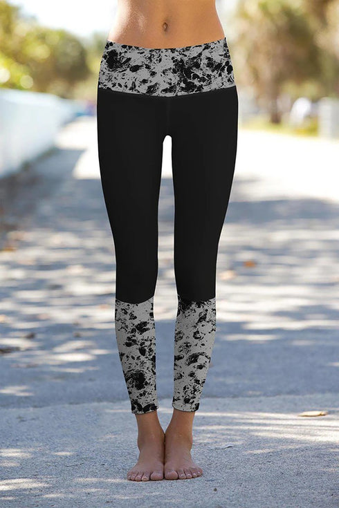 Printed Details Leggings Yoga Pants