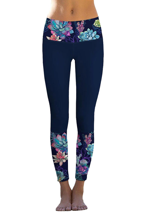 Printed Details Leggings Yoga Pants