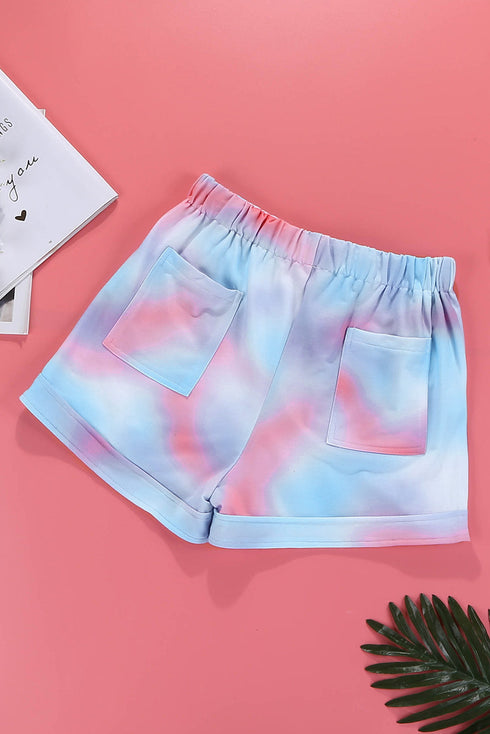 Printed Drawstring Elastic Waist Pocketed Casual Shorts