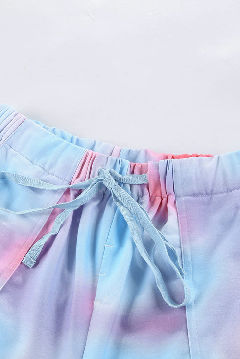 Printed Drawstring Elastic Waist Pocketed Casual Shorts