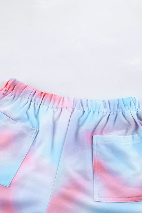 Printed Drawstring Elastic Waist Pocketed Casual Shorts