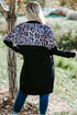 Printed Leopard Detail Plus Size Cardigan