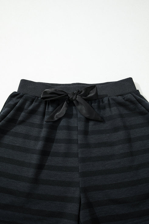 Printed Long Sleeve Satin Shorts Two Piece Loungewear