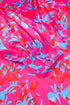 Printed Mock Neck Bubble Sleeve Ruffle Detail Blouse