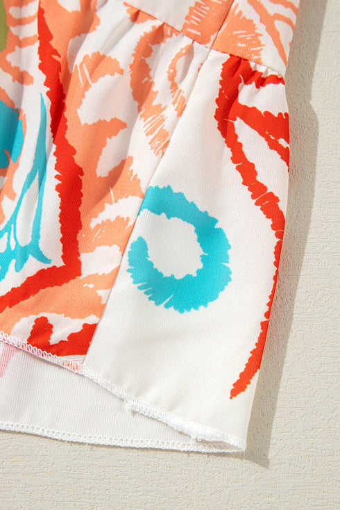 Printed Tribal Print Bracelet Sleeve Buttoned Mini Dress