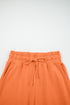 Puff Sleeve Crop Pullover Drawstring Wide Leg Pant Set