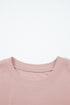 Puff Sleeve Crop Pullover Drawstring Wide Leg Pant Set