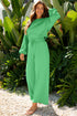 Puff Sleeve Crop Pullover Drawstring Wide Leg Pant Set