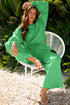 Puff Sleeve Crop Pullover Drawstring Wide Leg Pant Set