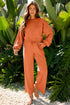 Puff Sleeve Crop Pullover Drawstring Wide Leg Pant Set