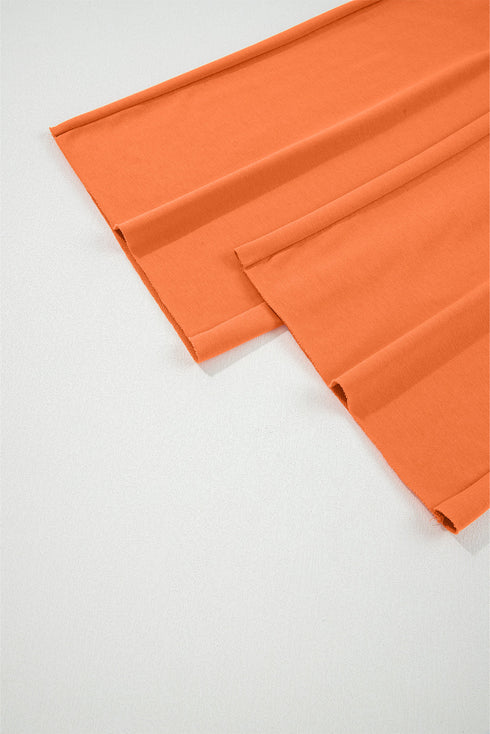 Puff Sleeve Crop Pullover Drawstring Wide Leg Pant Set