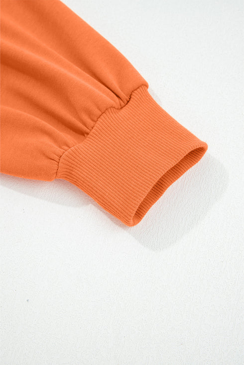 Puff Sleeve Crop Pullover Drawstring Wide Leg Pant Set