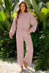 Puff Sleeve Crop Pullover Drawstring Wide Leg Pant Set