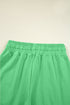 Puff Sleeve Crop Pullover Drawstring Wide Leg Pant Set