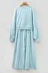 Puff Sleeve Crop Pullover Drawstring Wide Leg Pant Set