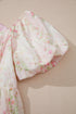 Puff Sleeve Knotted Open Back Ruffled Mini Floral Dress