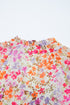 Puff Sleeve Notched V Neck Tiered Floral Mini Dress