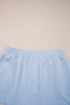 Puff Sleeve Pearl Embellished Scallop Trim Two Piece Dress