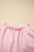 Puff Sleeve Pearl Embellished Scallop Trim Two Piece Dress