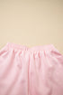 Puff Sleeve Pearl Embellished Scallop Trim Two Piece Dress