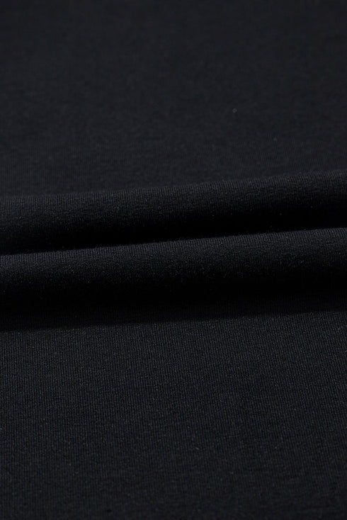 Puff Sleeve Scalloped Hem Blouse with Contrast Collar Detail