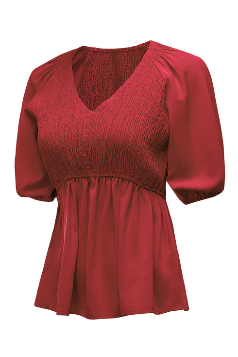 Puff Sleeve Smocked Top