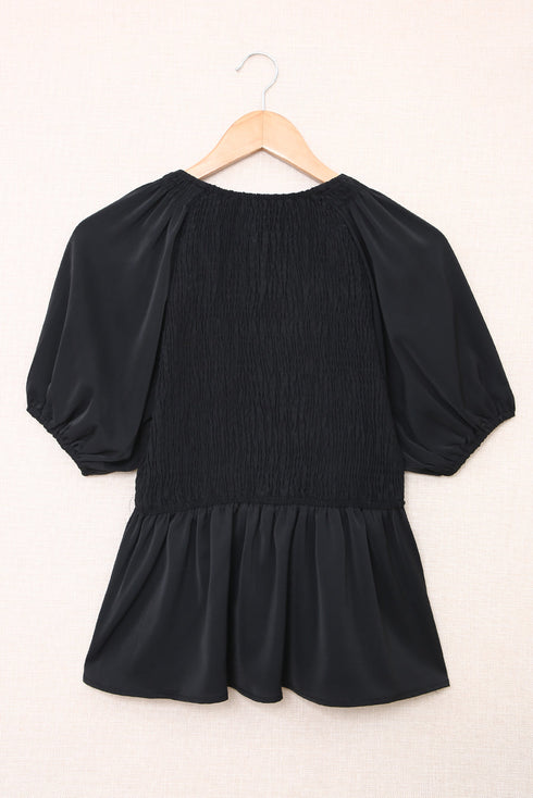 Puff Sleeve Smocked Top