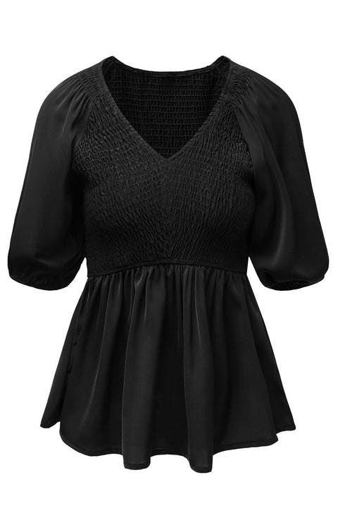 Puff Sleeve Smocked Top
