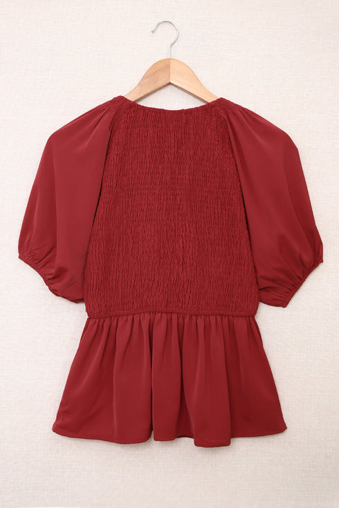 Puff Sleeve Smocked Top