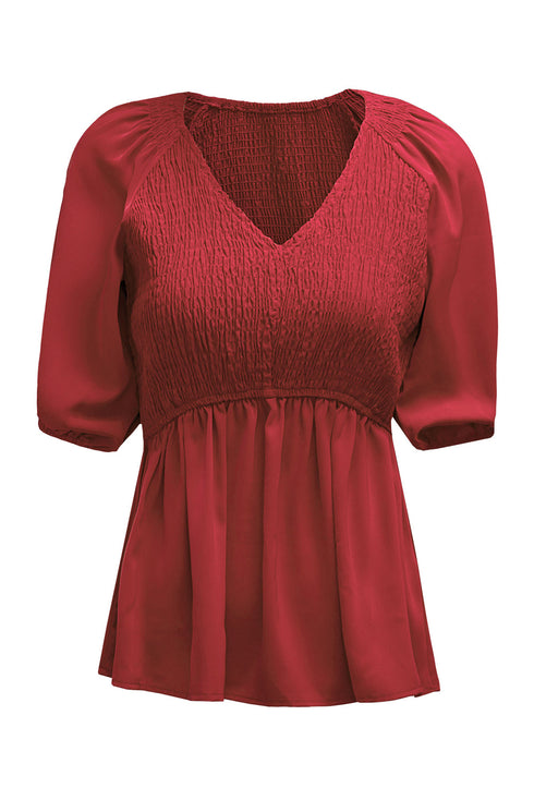 Puff Sleeve Smocked Top