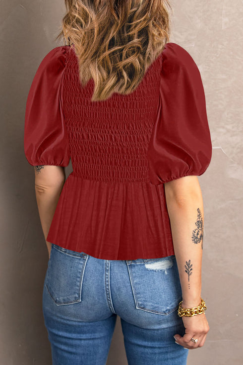Puff Sleeve Smocked Top