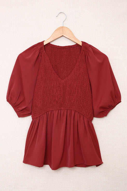 Puff Sleeve Smocked Top