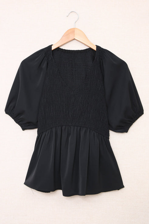 Puff Sleeve Smocked Top