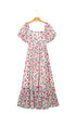 Puff Sleeve Square Neck Empire Waist Tiered Floral Dress