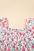 Puff Sleeve Square Neck Empire Waist Tiered Floral Dress