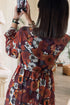 Puff Sleeve Wrap V Neck Flowy Floral Mini Dress