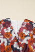 Puff Sleeve Wrap V Neck Flowy Floral Mini Dress
